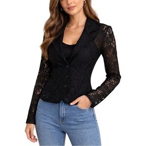 Frederick’s of Hollywood Black Lace Blazer – Size 8